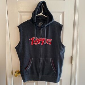 Maryland Terps full zip hoodie with cutoff sleeves
